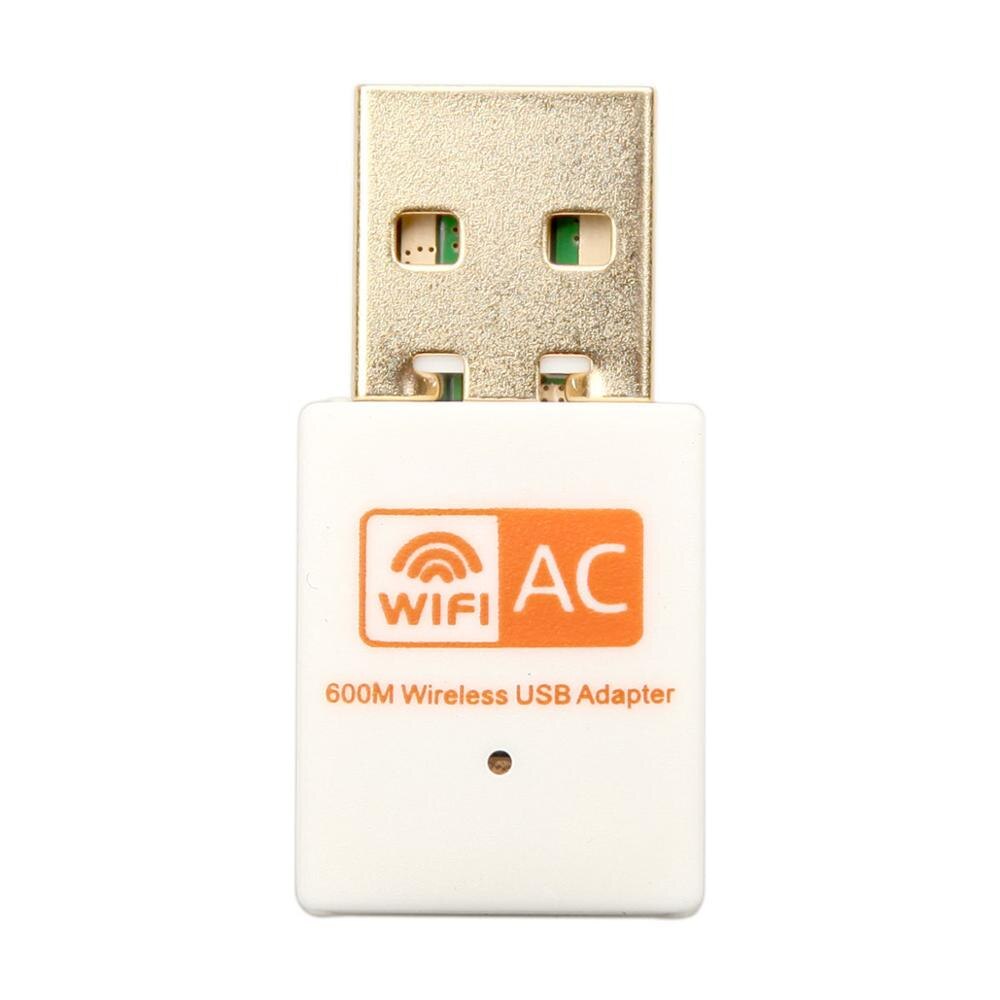 Kebidu placa de rede 600 mbps usb wifi adaptador 2.4 ghz 5 ghz antena wi-fi banda dupla 802.11b/n/g/ac mini receptor de computador sem fio: WHITE