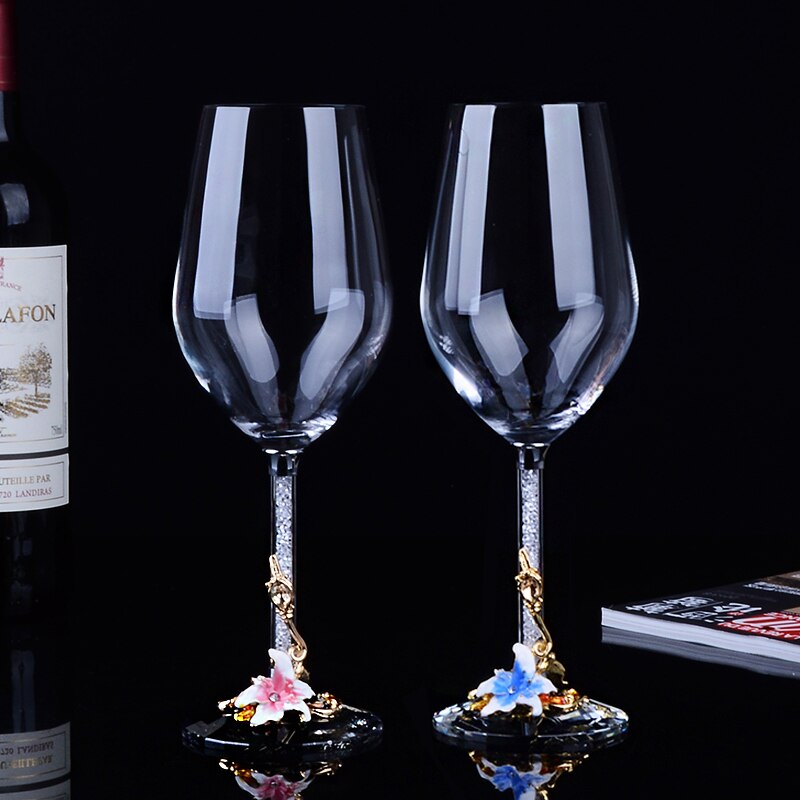 Lead-free Crystal Glass Red Wine Glass Goblet Champagne Cup Diamond Foot Wine Glass Home Drink Ware Cup Nice Wedding