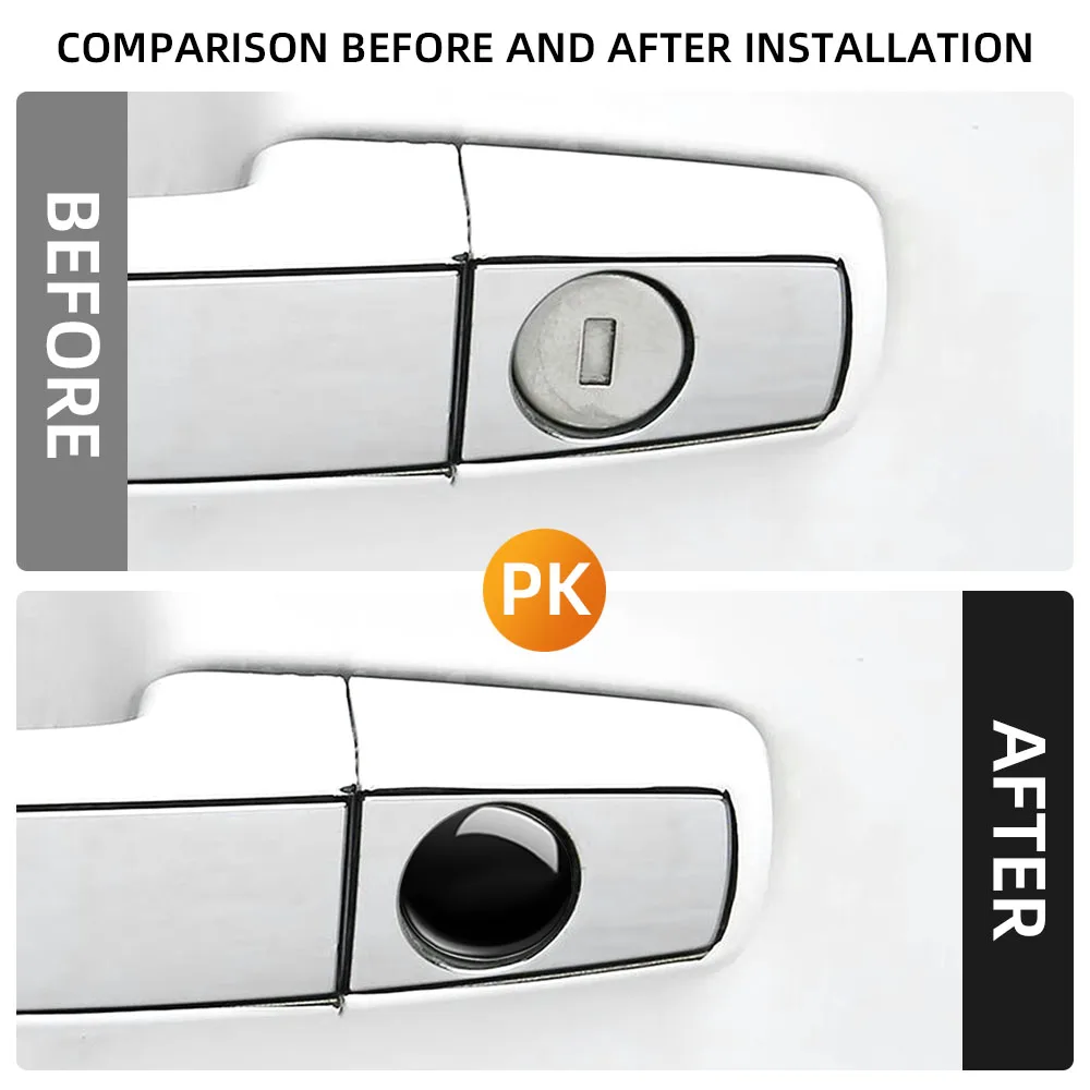 Car Door Lock Hole Sticker Door Keyhole Trim Protective Stickers 4Pcs Decoration Cover Ring Protection Auto Door Accessories
