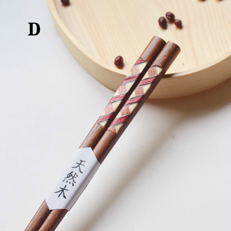 1 Pair Japanese chopsticks Iron Wood Non-Slip Sushi Food Chop Sticks Set Chinese palillos japoneses reusable: D