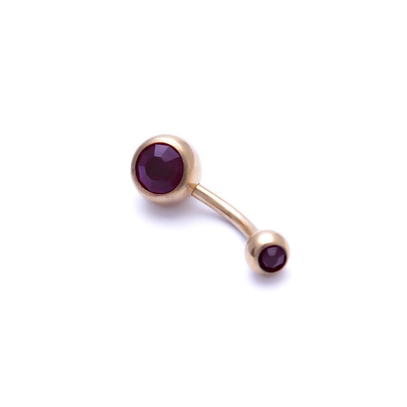 1 Pc Unisex Charm Punk Golden Crystal Rhinestones Navel & Belly Button Rings Body Piercing Jewelry 9 Colors: Purple