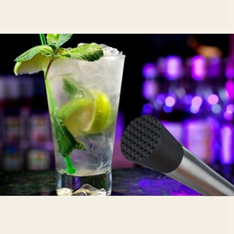 Useful Cocktail Muddler Barware Cocktail Stainless Steel Bar Mixer DIY Drink Fruit Muddler Crushed Ice Barware Bar Tool uv