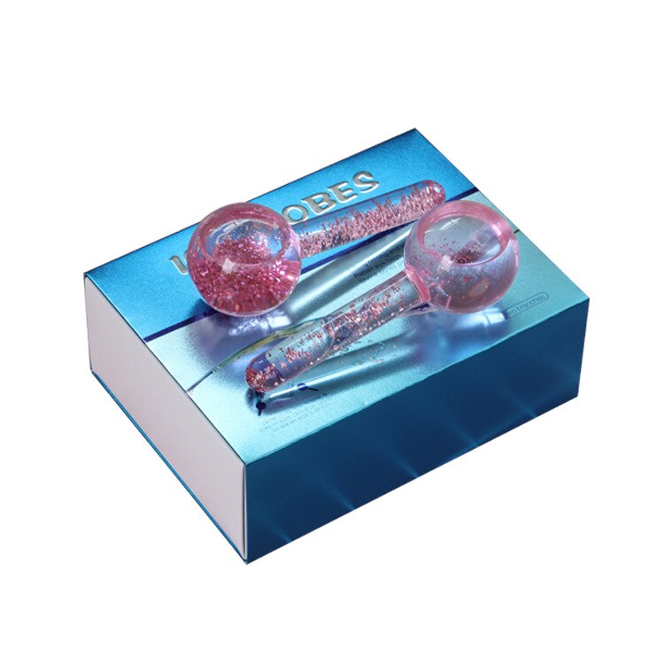 Beauty Ice Hockey Energy-bola de cristal para belleza, refrigeración Facial, ondas de hielo para masaje Facial y ocular: Rojo