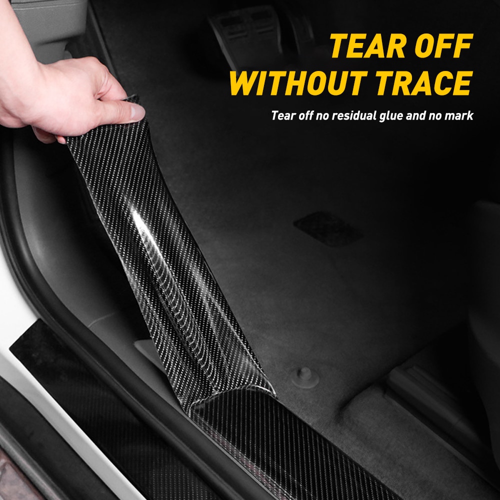 Car Door Sill Protector Strips Carbon Fiber Bumper Sticker for Toyota Corolla Avensis Yaris Rav4 Auris Hilux Prius Prado Camry
