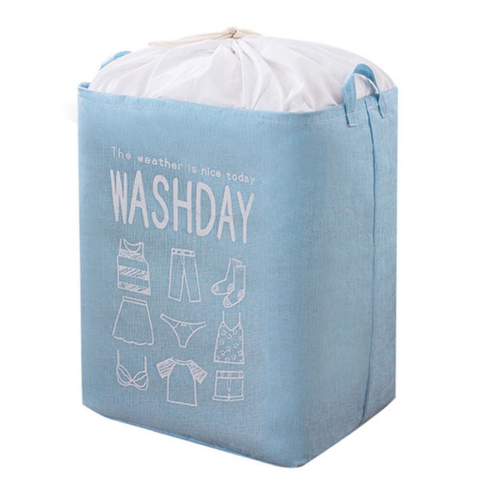 Foldable Storage Laundry Hamper With Drawstring Cover Water-Proof Linen Toy Clothes Storage Basket