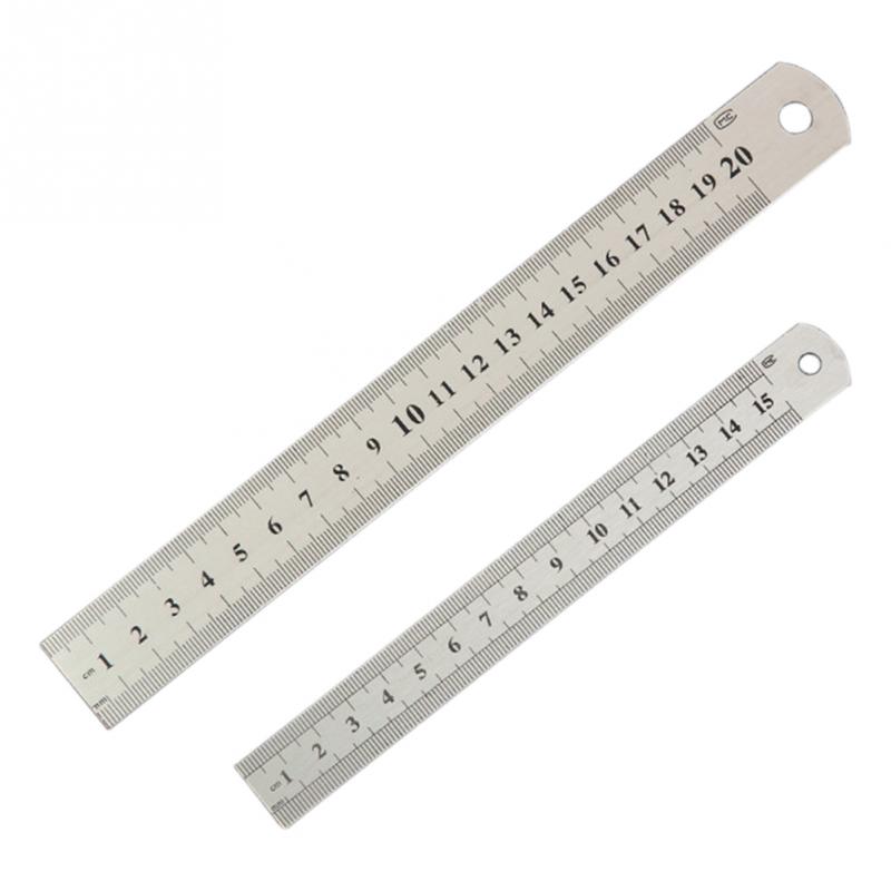 1Pc Stainless Steel Ruler Metric Rule Precision Double-Sided Ruler Measuring Stationery 15CM/20CM/30CM #0314