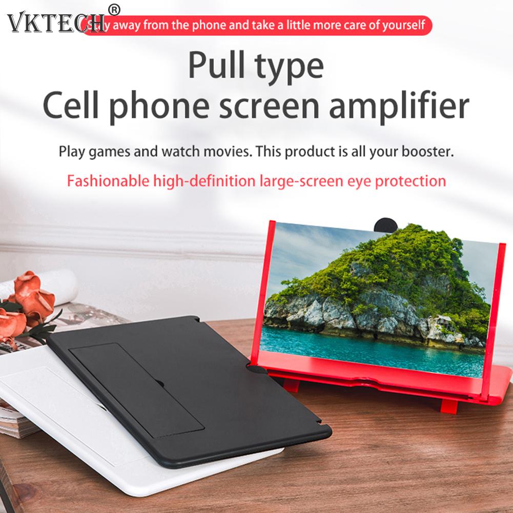 12 inch 3D Mobile Phone Screen Magnifier HD Video Amplifier with Foldable Holder Magnifying Glass Smart Phone Stand Bracket