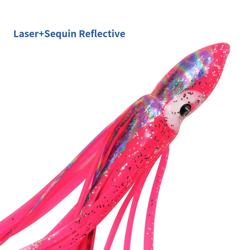 8/10/12cm saias de lula macia luminosa pesca no mar polvo fakebait atum isca de pesca biônico lula isca barco equipamento de pesca