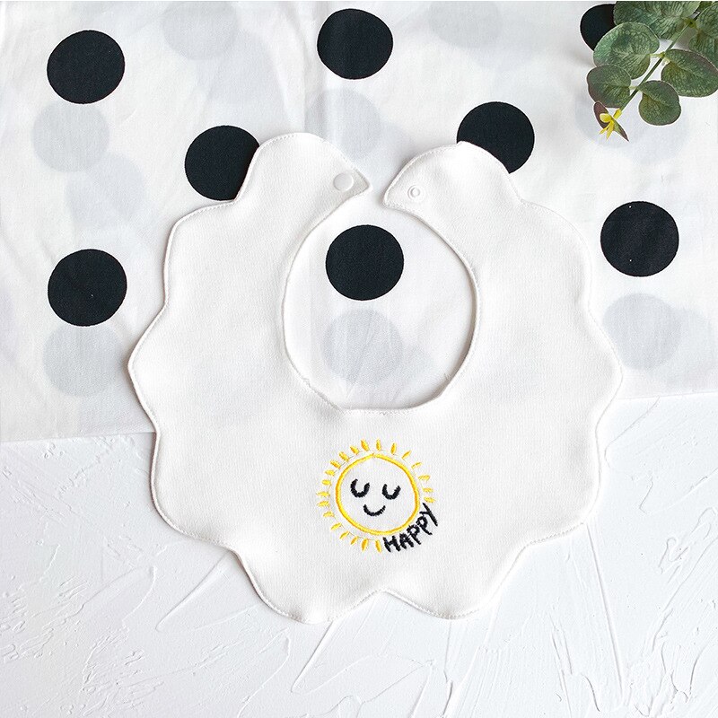 Mignon dessin animé bébé bavoirs coton imperméable à l'eau baver Burp chiffons pour -nés bord ondulé doux produits pour enfants: 4