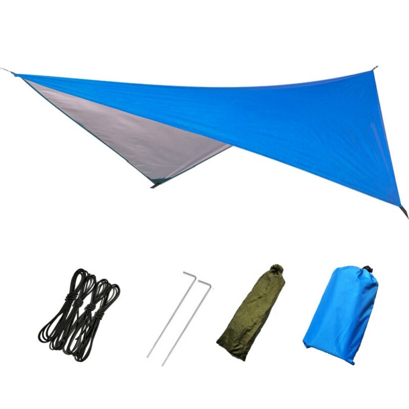 Fortelt strand udendørs camping fortelt dækket hængekøje regn flyve presenning vandtæt telt: Blå / 2.3 x 1.4m