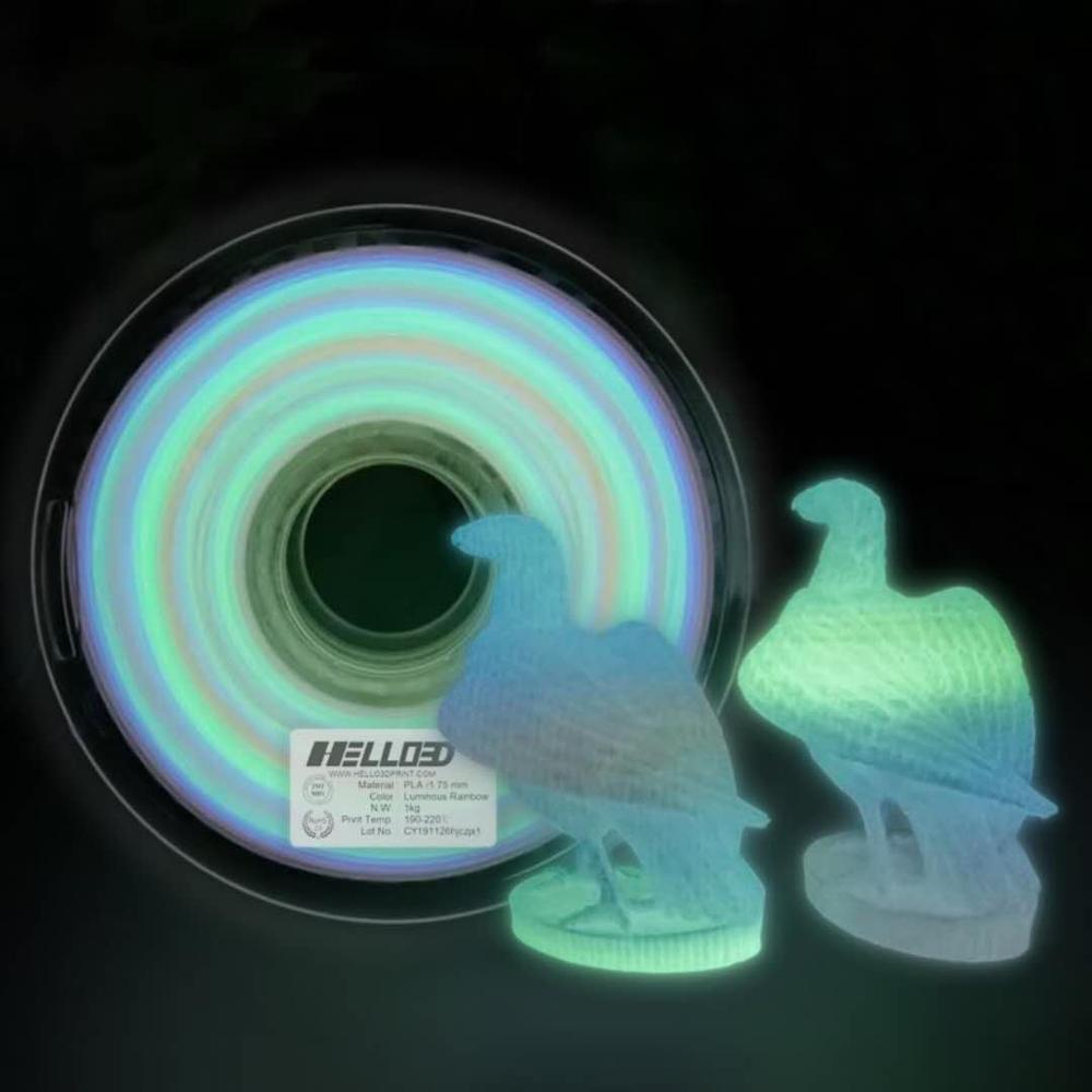 PLA Filament 3D Printer Printing Glowing In The Dark Rainbow Luminous 1.75MM 1Kg Most Expensive Best Toner Blue purple