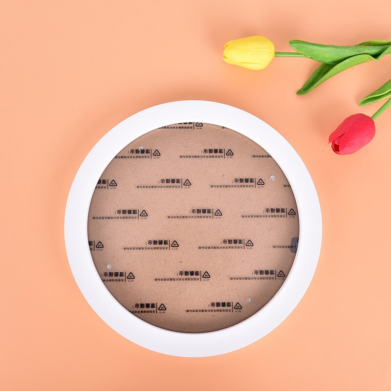 Ronde fotolijst diy houten fotolijsten aan de muur hangende fotolijsten: Wit / 7 inch