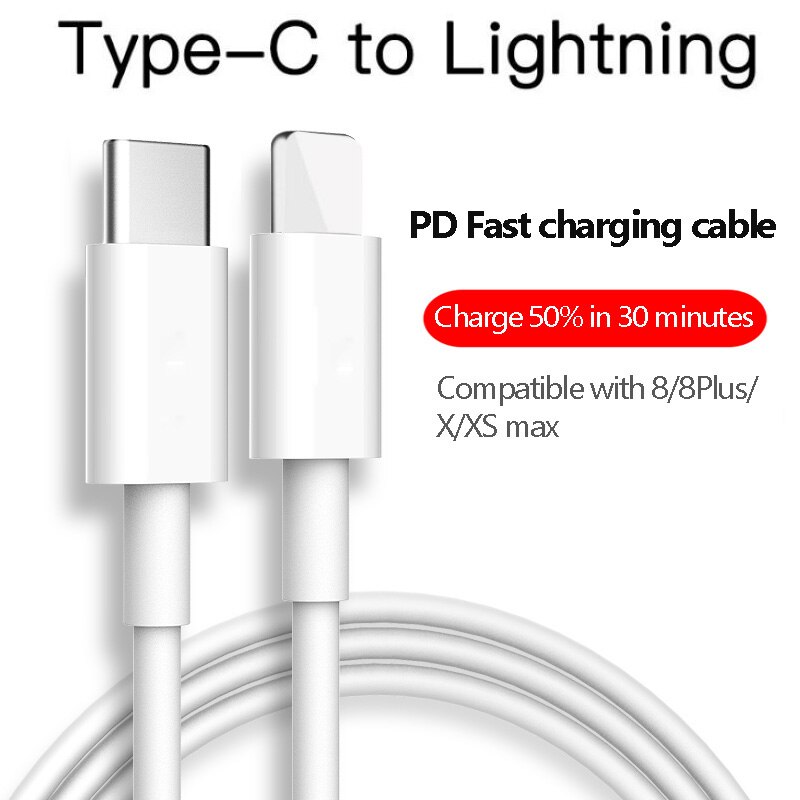 36W PD szybkie ładowanie typu c USB-C do kabla Lightning dla iPhone 8 X XS XR 11 Pro Max 8plus 11 Pro kabel danych ładowania dla mac