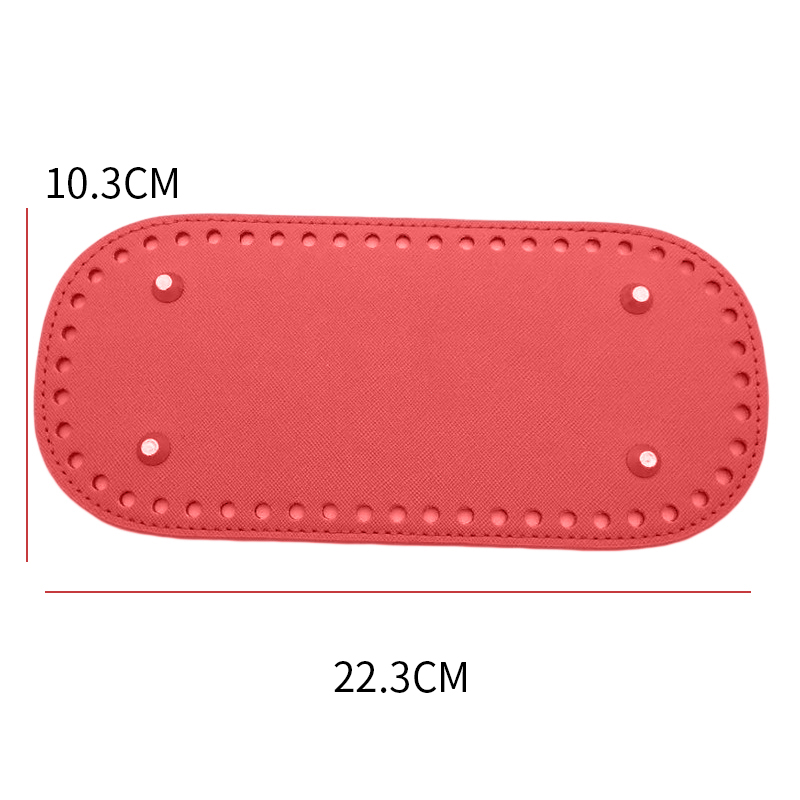 22x10cm lange bodem voor gebreide tas PU lederen tasbasis Handgemaakte bodem met gaten Diy gehaakte tasbodemaccessoires