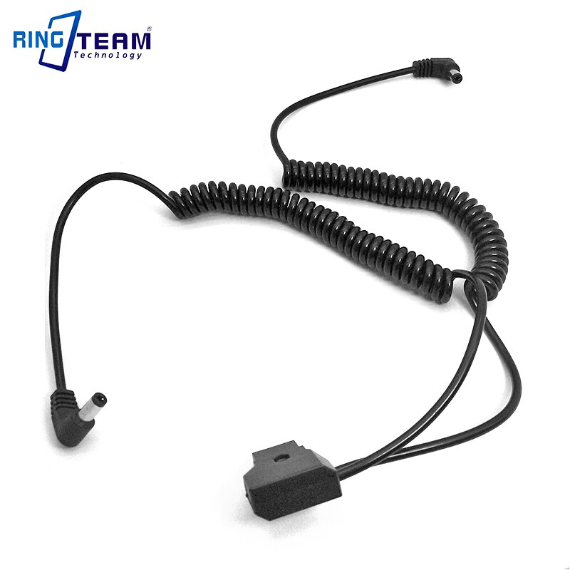 DTap D-Tap Split to 2x 5.5*2.5mm DC Angled (In - Out + ) Coiled Stretch Power Cable For Sony Light Lamps & More