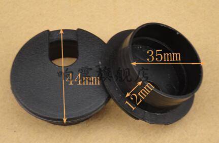 2pcs plastic pc desk wire hole cover Base 35mm round table cable outlet Port grommet protector Line organizer Furniture Hardware: black