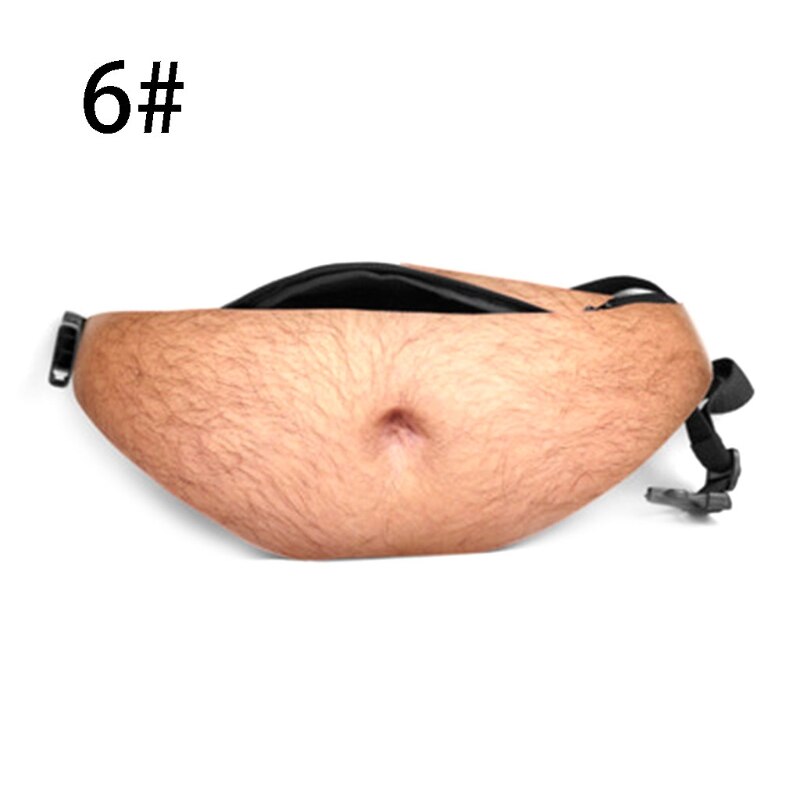 Neuheit Spaß Männer Frauen Vati Tasche Papa Bod Taille Taschen Bahre Fett Haarigen Bauch fanny Pack: 6