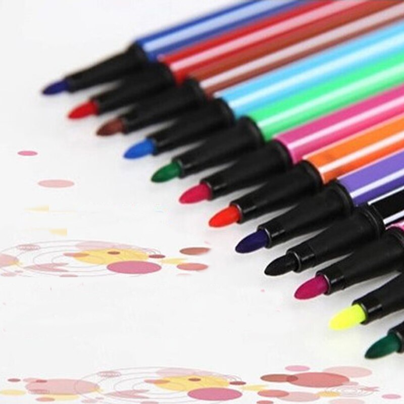 12 farbe faser stift aquarell pen-set farbe waschbar malerei stift grundschule kinder malerei helfer
