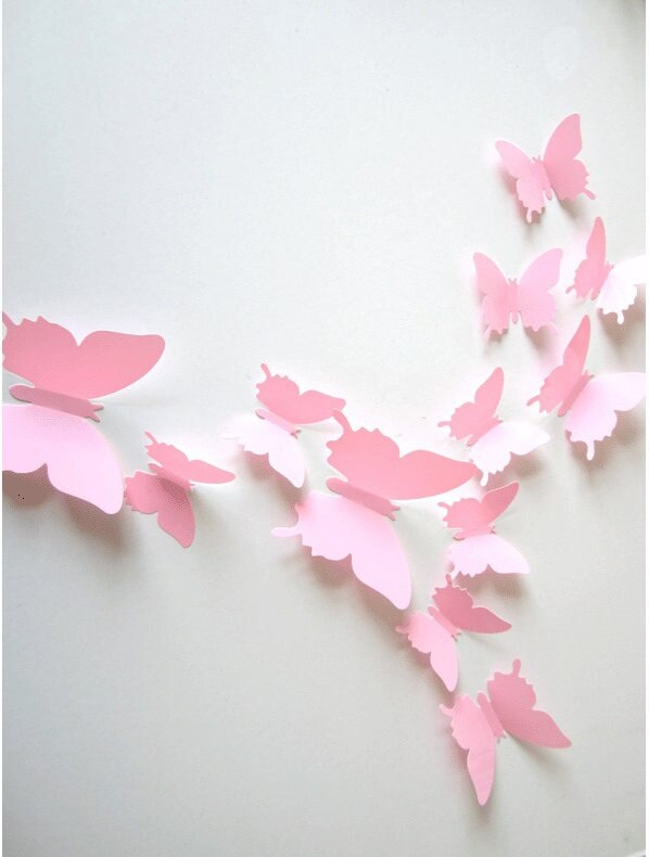 12 stk/sæt sommerfugl wallstickers 3d sommerfugle soveværelse stue hjem køleskab dekoration tapet adesivo de pared: 2