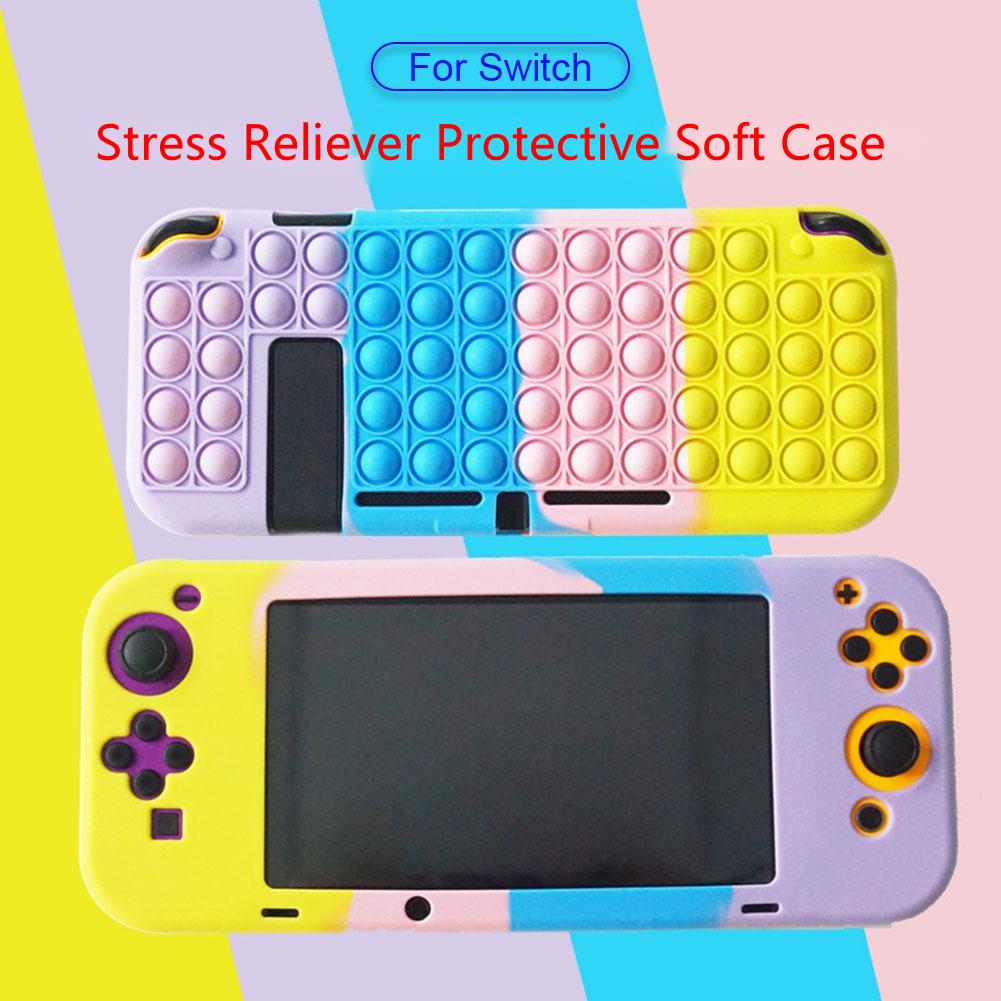 Anti Stress Speelgoed Shockproof Controller Case Silicone Soft Beschermhoes Voor Nintendo Switch Ns Console Push Bubble Shell