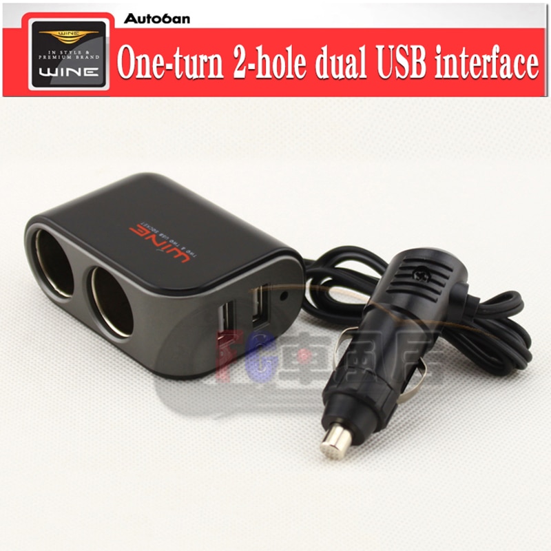 Auton usb laturin liitäntä portti usb voiture auto tupakansytyttimen jakajan liitäntä yksikierros 2- -reikäinen kaksois-usb-liitäntä