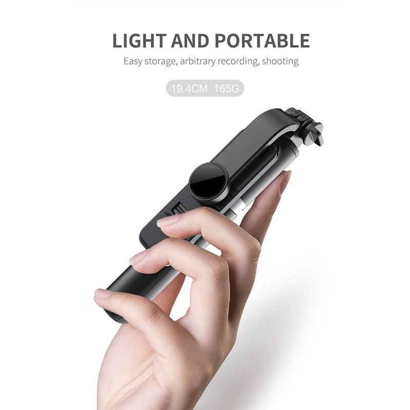 - kabelloser bluetooth-selfie-stick, multifunktionaler handyhalter, mini-stativ, faltbar, mit fülllicht
