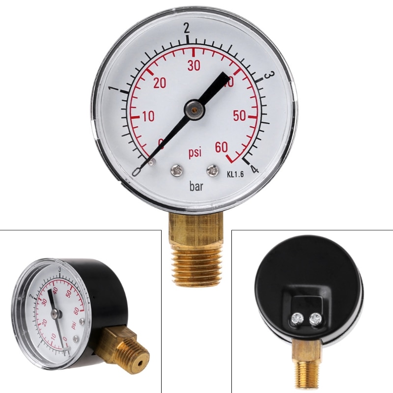 0-60 PSI Gauge Manometer Pressure Tester 1/4" NPT Mini Pressure Gauge Water Compressor Hydraulic Vacuum