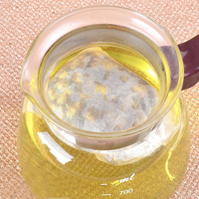 10x Voedsel Zeef Lege Kruiden Thee Filter Trekkoord Keuken Katoenen Tassen 8x10cm