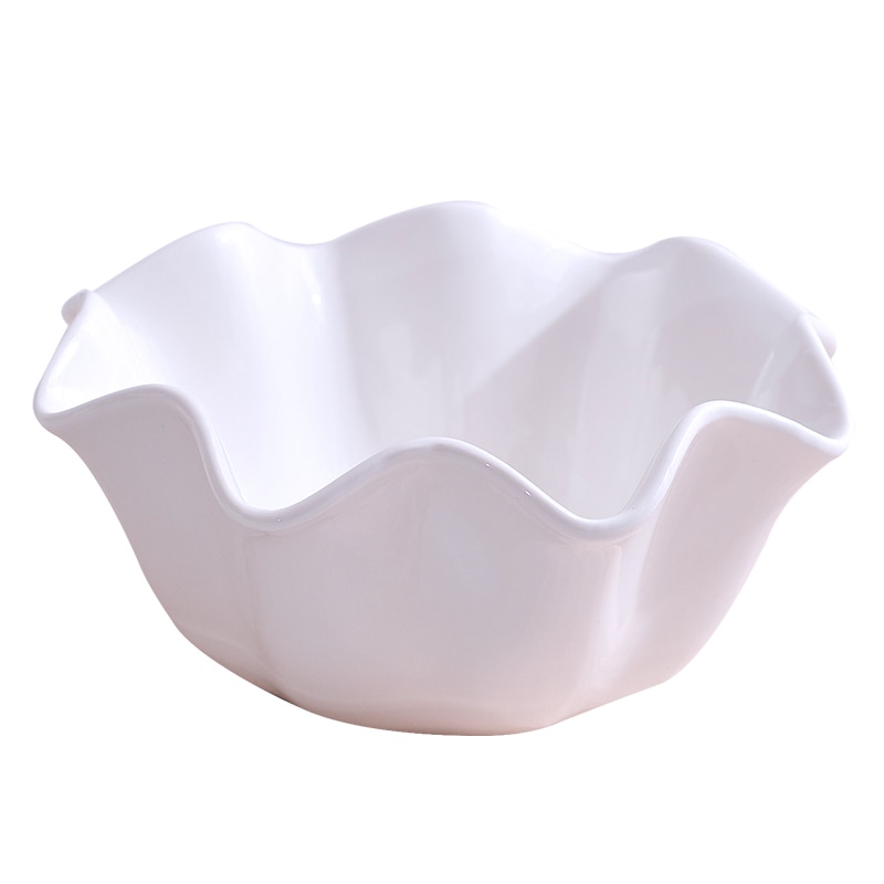 Pure White Ceramic Salad Bowl Dessert Bowl Fruit Bowl