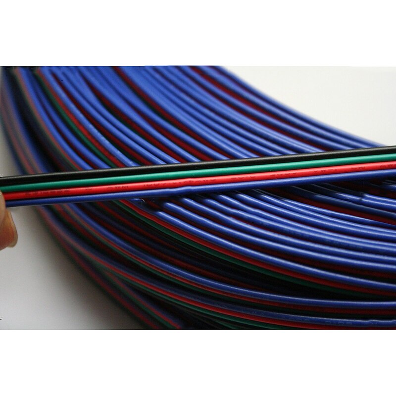 Plastic Verlengkabel Draad Snoer 5 Meter Accessoire Voor 3528 5050 Led Strip Licht 4-Pin Rgb