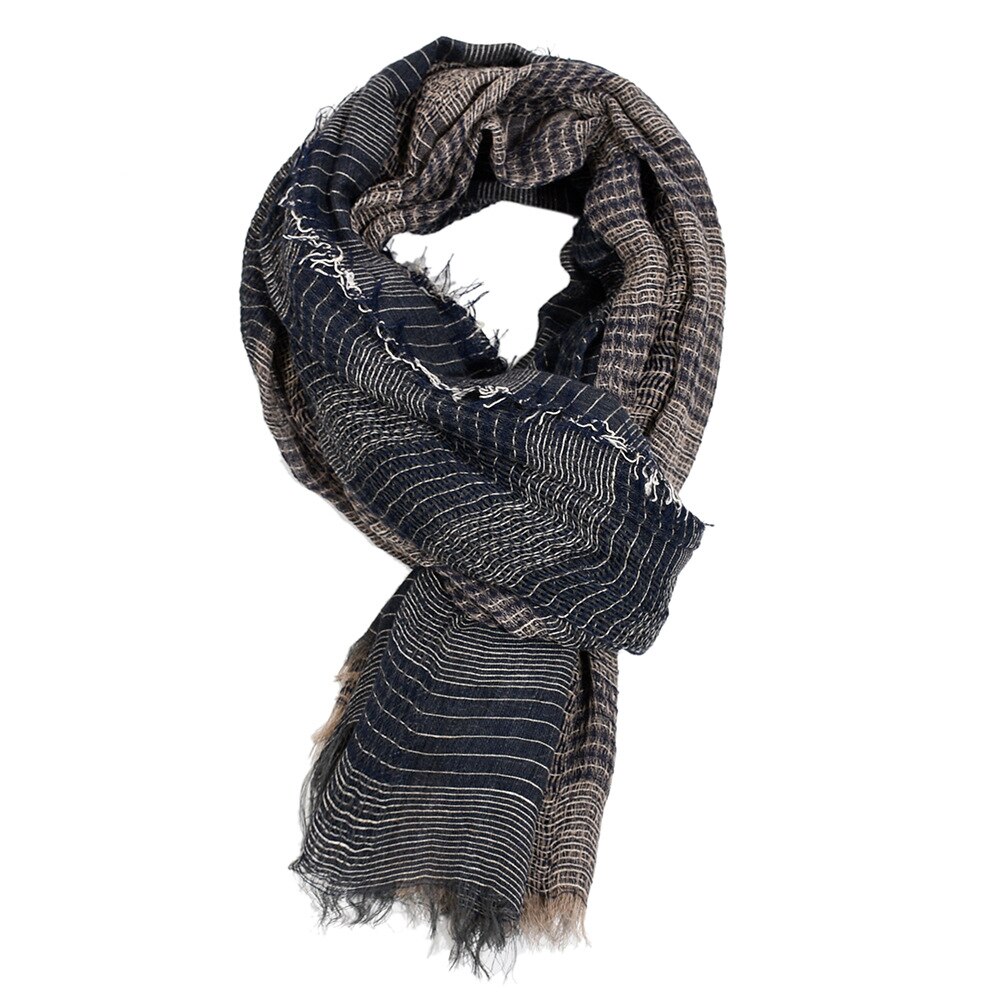 Showersmile Sjaal Mannen Herfst Winter Britse Stijl Mens Sjaals Patchwork Kaki Zwart Grijs Navy Mannelijke Sjaal 180Cm * 110cm: Navy