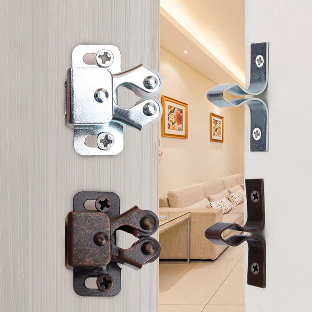 Double Wheel Cupboard Door Buckles Catch Toggle Hasp Spring Loaded Latch Parts for Households Bedroom Accessories