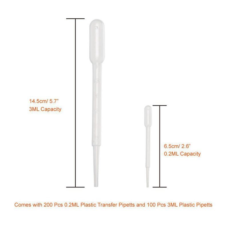 300 stk 3ml og 0.2ml plast transfer pipetter dråbe til æteriske olier