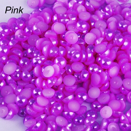 500 Stuks 1.5mm Halve Ronde Kraal Plaksteen Acryl Pearl Scrapbooking DIY Telefoon Craft