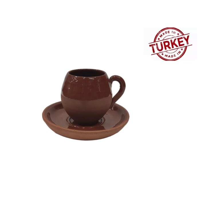 Authentic Handmade Pottery Turkish Coffee Cup Coffee Accessories Brown Traditional Anatolian Coffee Mug Special