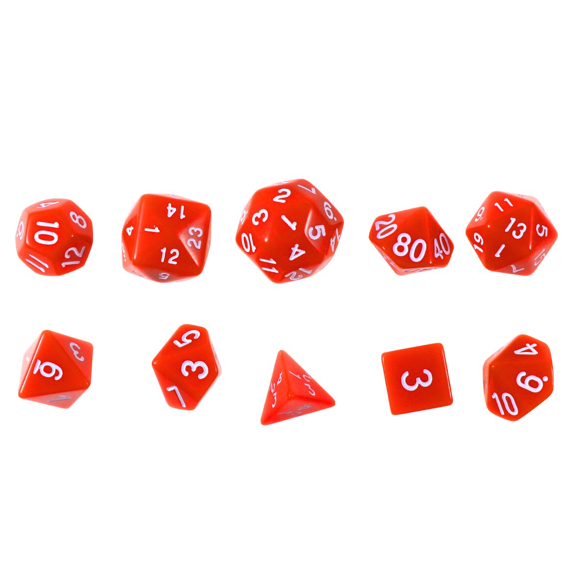 1 Set/10 Pcs Acrylic Polyhedron Dices Numbers Dice Multi-Faceted Entertainment Dice For Home Bar Table Board Games: Pearl grain red