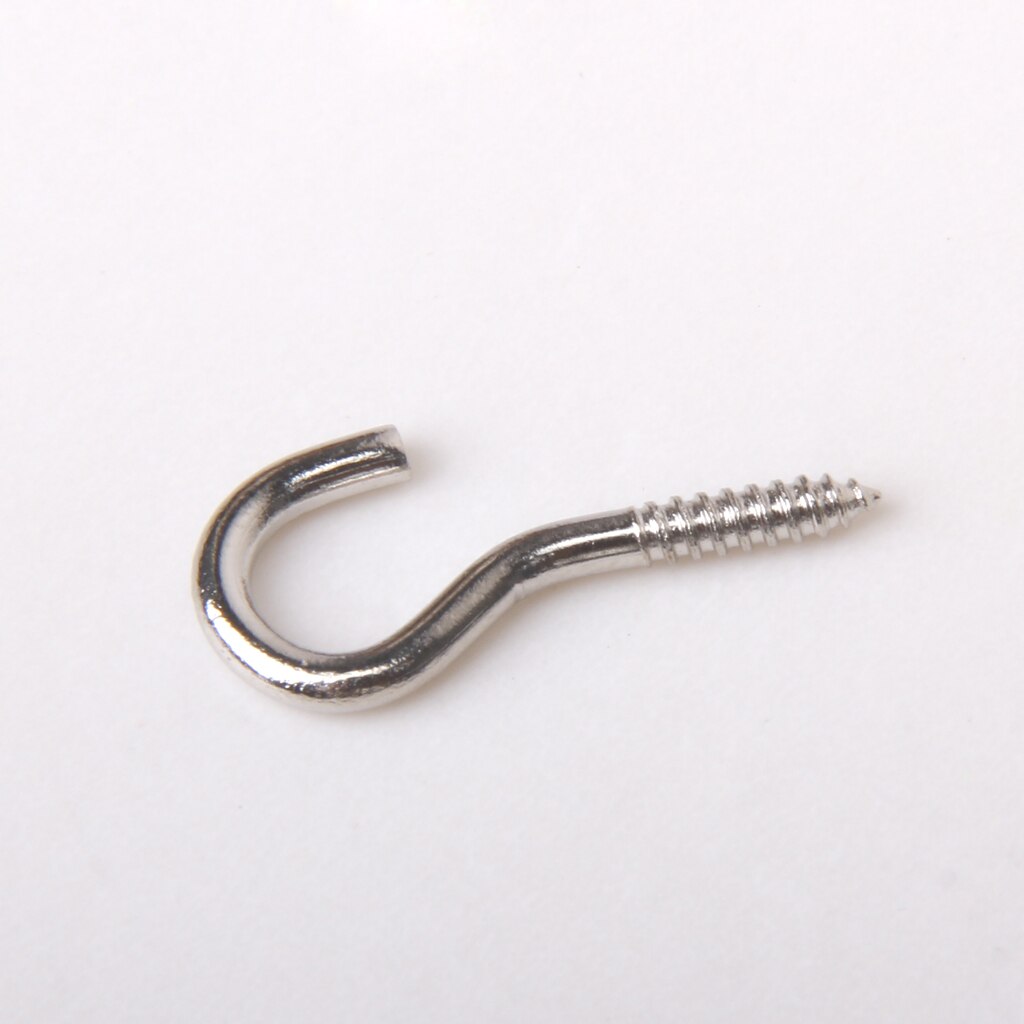 50pcs Screw Eye,Lag Eyebolts Thread Eye Screws, Silver Plated Metal Eye Shape Screw Hooks Self-Tapping Screws Hooks Ring