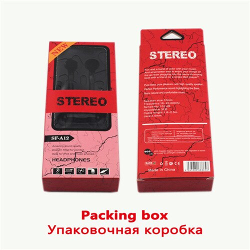 M & J-auriculares originales con de grietas en el hielo, para teléfonos móviles, con micrófono, para iPhone, Samsung, xiaomi: Red Box