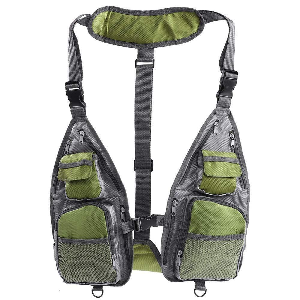 Udendørs åndbar fiskevest d-ring sports multi-funktion poser vest