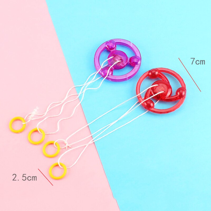 2pc Funny Kids Toys Flashing Rope Flywheel Classic Led Light Up Hand Pull Flywheel Gyro Toy Glow In The Dark Toys Children