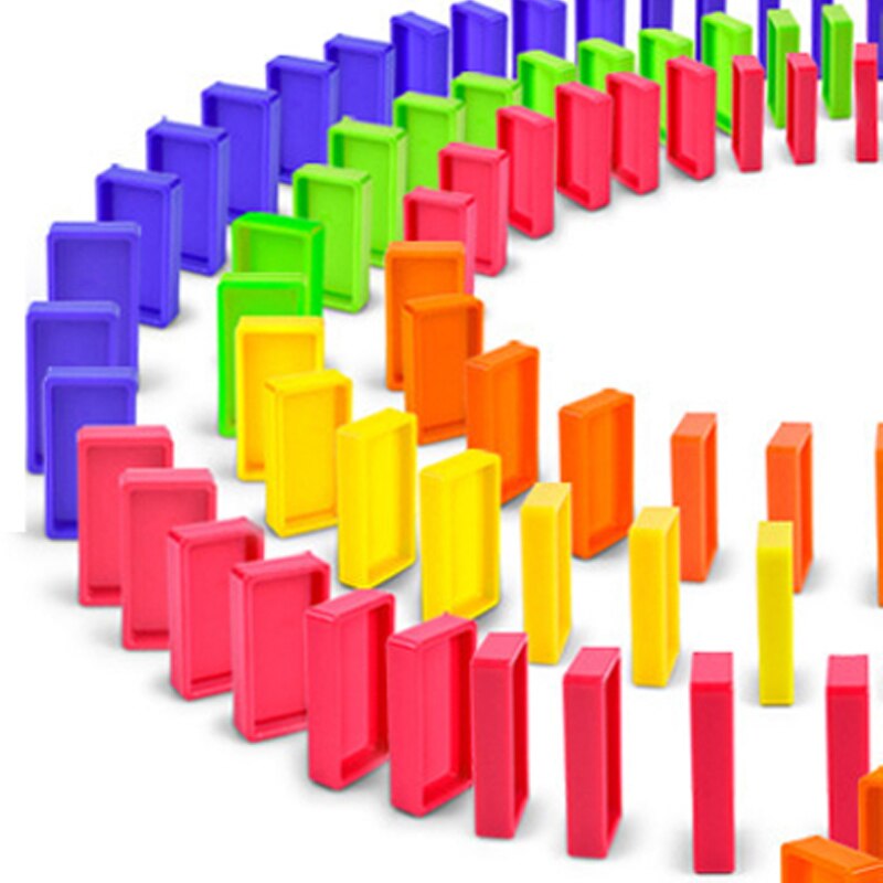 Domino spil 63 stk. tren domino blokke farvede dominoer træner pædagogisk legetøj til børn abs plastik gåder