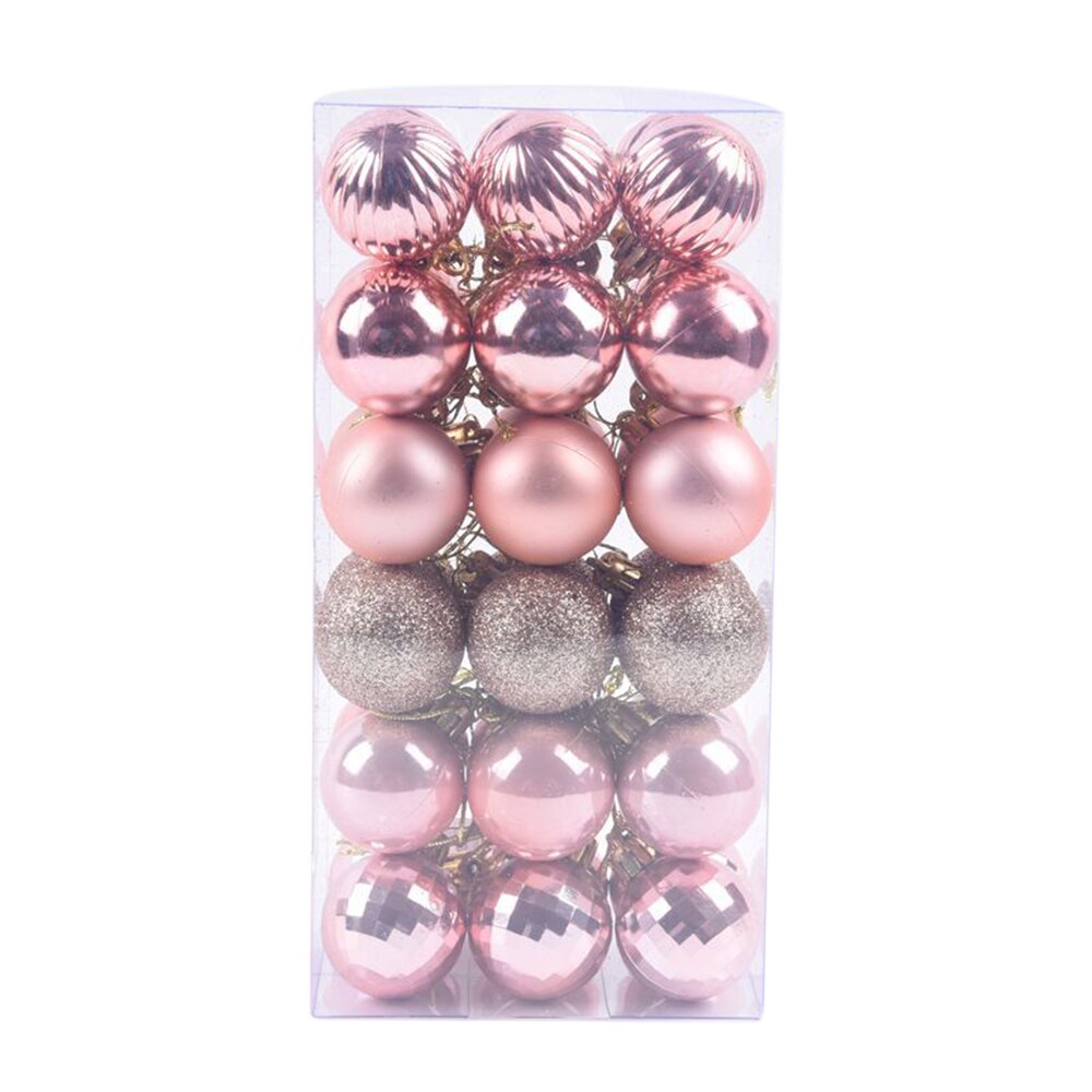 36 Pcs/Set Glitter Christmas Tree Ball Baubles Colorful Xmas Party Home Garden Christmas Decoration Supplies 17 Colors: Chocolate