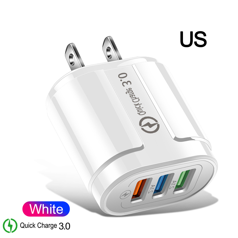 Qc3.0 carregador usb carga rápida 3.0 parede carregador rápido ue/eua plug para o iphone x 8 7 ipad xiaomi huawei telefone móvel samsung carregador: US White