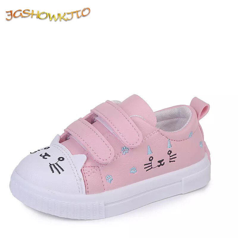 Jgshowkito Mode Meisjes Casual Schoenen Wit Skate Sneakers Voor Peuters Kids Kinderen Anti-Gleed Sport Schoenen Leuke Cartoon kat