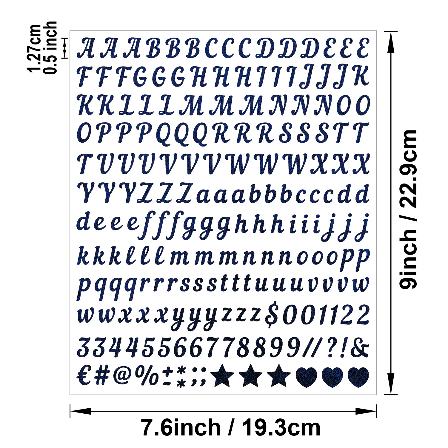 1 vel zelfklevende glitterstickers, letters en cijfers, voor cadeauverpakkingen, feestkaarten, brieven, bruiloftsdecoratie: Bruin
