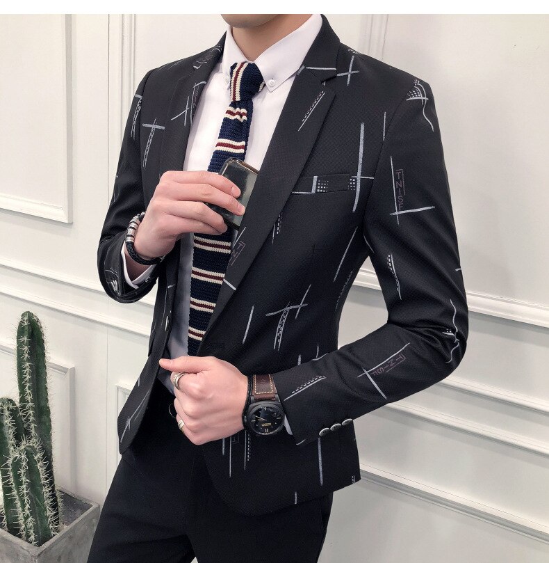Fall Latest Blazer for Men Wedding Slim Fit Stripe Jacket Business Casual Mens Stylish Coat Male Blazers