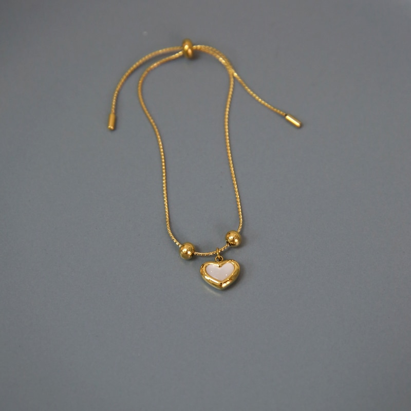 stainless steel Heart love bracelet for women gold snake chain shell hand jewelry