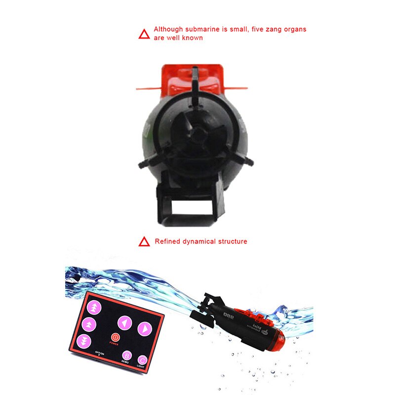 Children'S Mini Infrared Handle Remote Control Submarine Remote Control Ship Light Flicker Strange Water Toys