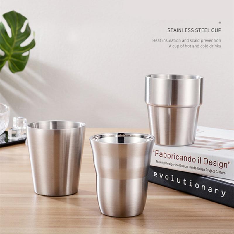 Double Stainless Steel Mug Cup Cold Metal Beer Mug Bar Party Tumbler Coffee Cup Kitchen Accessories Для Кухни