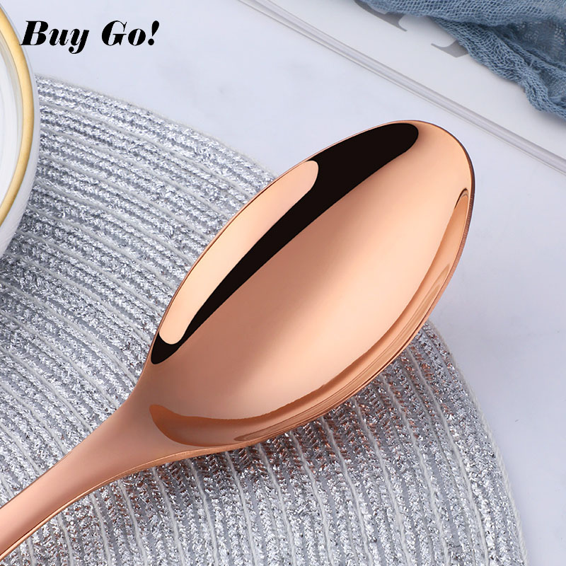 3Pcs/set 18/8 Stainless Steel Gold Flatware Big Size Long Handle Serving Salad Spoon/Fork/Colander Salad Set Kitchen Utensils